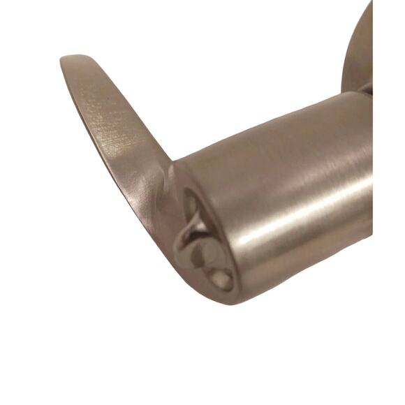 SCHLAGE Keyed SILVER SATIN FINISH Modern FRENCH Entry Lock DOOR KNOB w 2 Keys - Picture 7 of 13